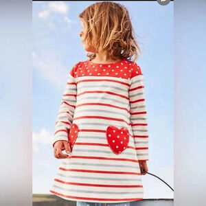 Mini Boden Striped Heart Pocket Dress Size 9/10Y